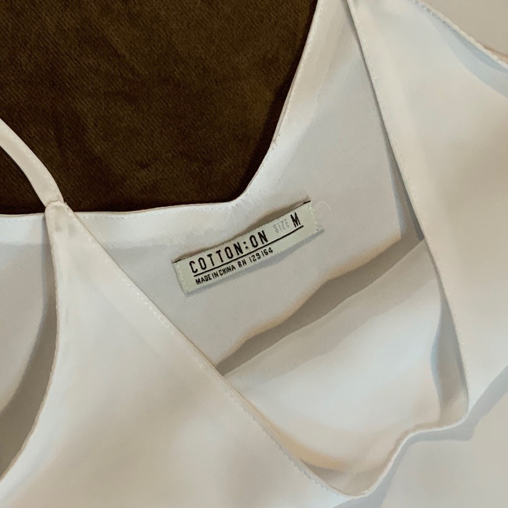Cotton On White M Camisole Dainty Officecore Balletcore Coquette Classic - Picture 2 of 5